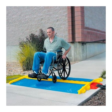 Justrite Cable Ramp, 2 in H, 36 in L, 21.88 in W, 5 Channel, Blue CPRP-5GD-BLU